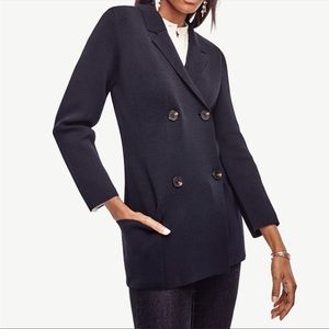 double breasted sweater blazer